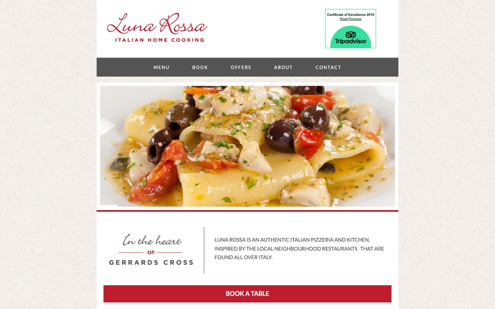 The Luna Rossa website before the GXUX concept refresh