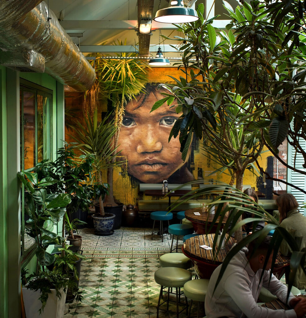 Wall art inside Coco Tang Asian Café